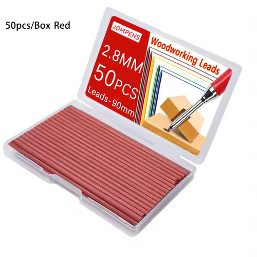 50Pcs/100Pcs Large Capacity 2B Woodworking Lead Core Black Yellow Red 2.8mm Automatic Pencil Lead Deep Hole Marked Lead Core - Image 8
