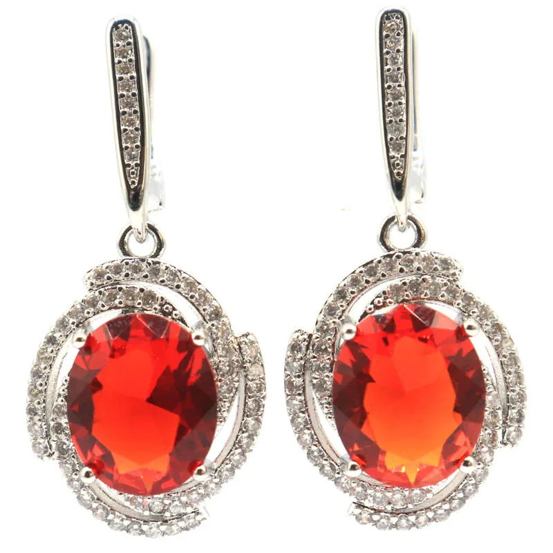 Buy 5 Get 1 Free 35x16mm Green Amethyst Peridot Color Changing Alexandrite Topaz Orange Spessartine Garnet Silver Earrings