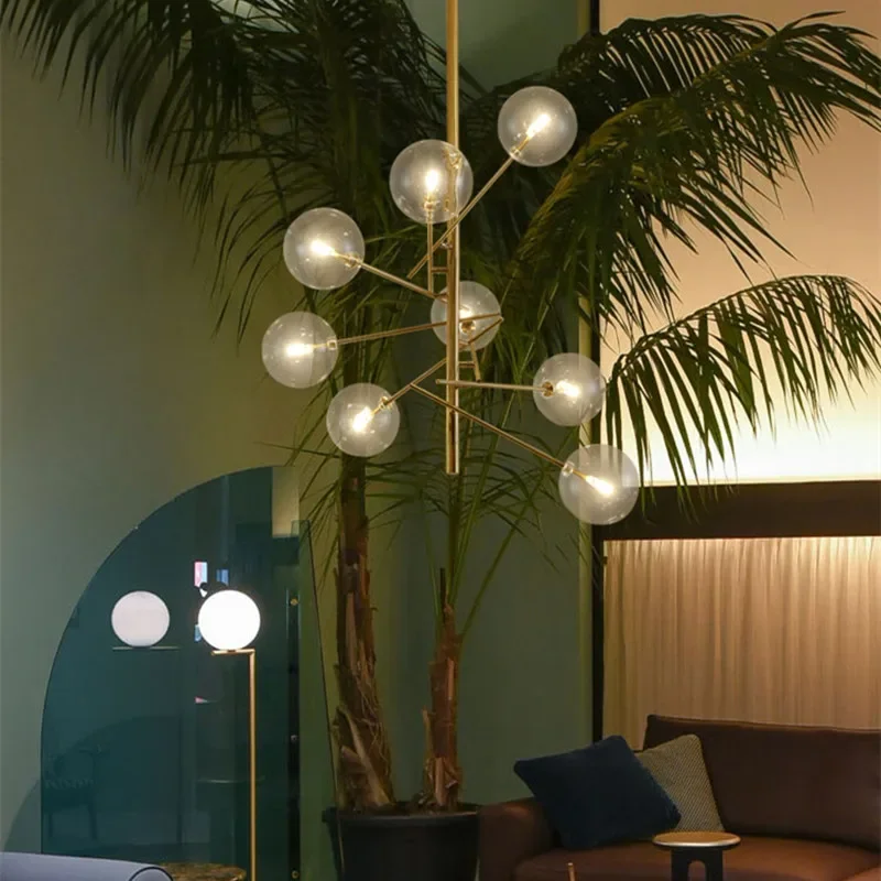 Lampe suspendue en verre au Style européen moderne et créatif, avec bulles, luminaire décoratif d'intérieur, idéal pour un salon, un Restaurant, un café ou une cuisine