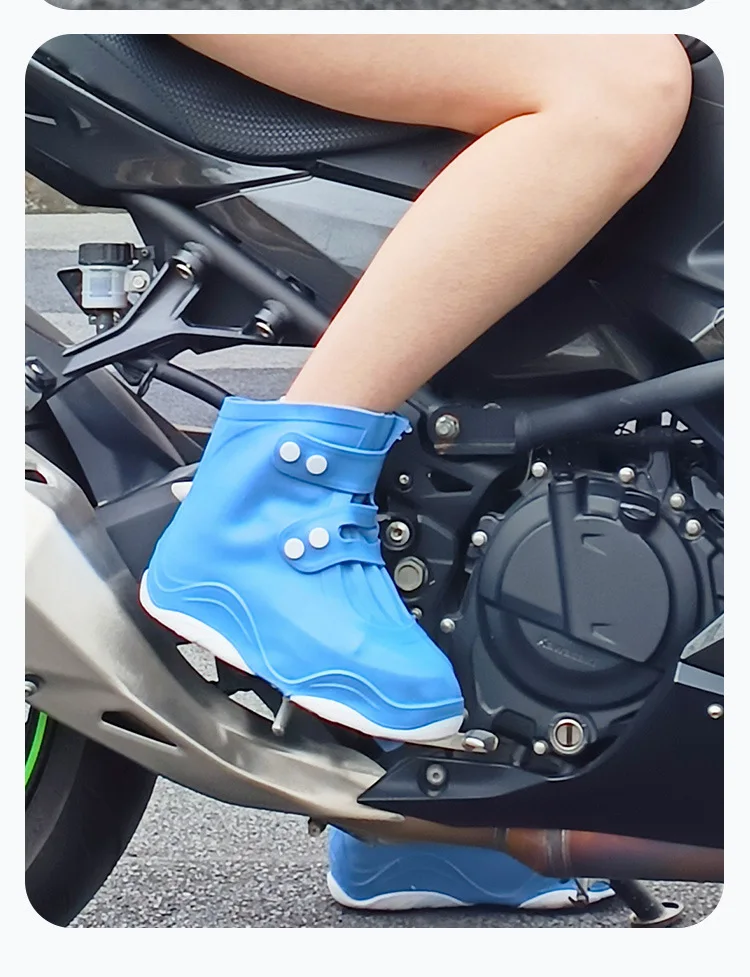 女性用レインブーツ防水靴カバーシリコンレインブーツカバー屋外着用用滑り止め肥厚耐摩耗性大人
