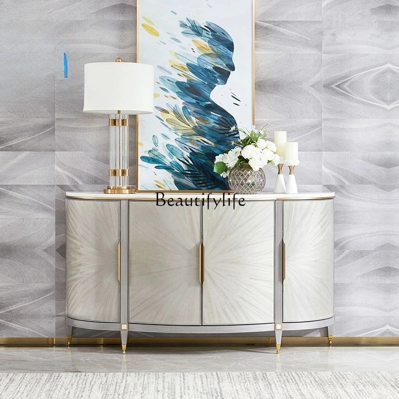 

Simple entrance door facing shoe cabinet integrated Italian semi-arc decorative cabinet