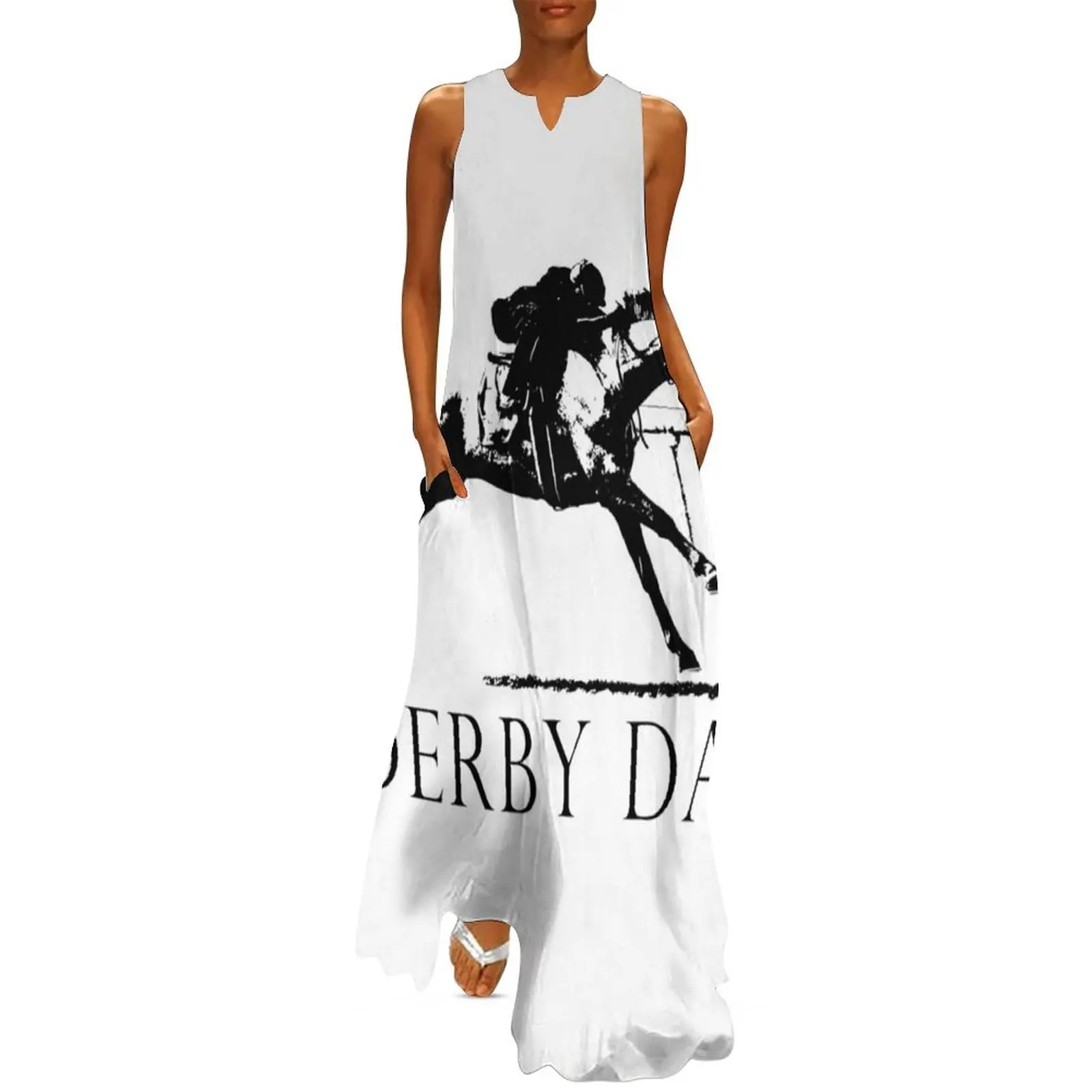 Derby DayRace Horse Long Dress women's clothing korea stylish elegant women's sets Dress