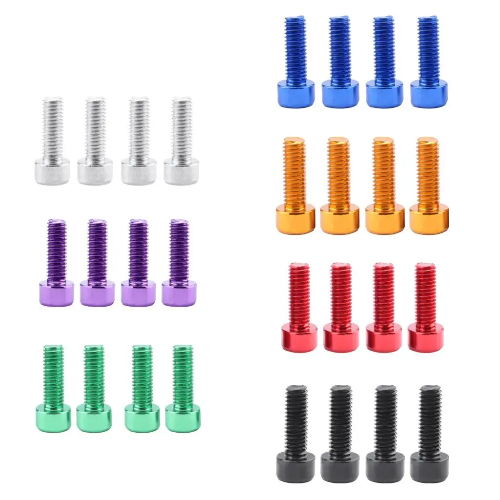 4 Pieces Water Bottle Cage Bolts Holder Screws Hex Socket Screws Aluminum Alloy Bicycle Accessories 7 Colors