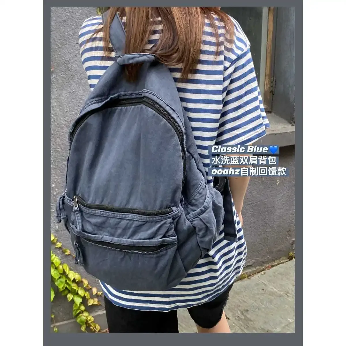 Miyagawa Solid Color Versatile Large Capacity Backpack Canvas Student Original Niche Schoolbag Causal Retro Girls Backpacks