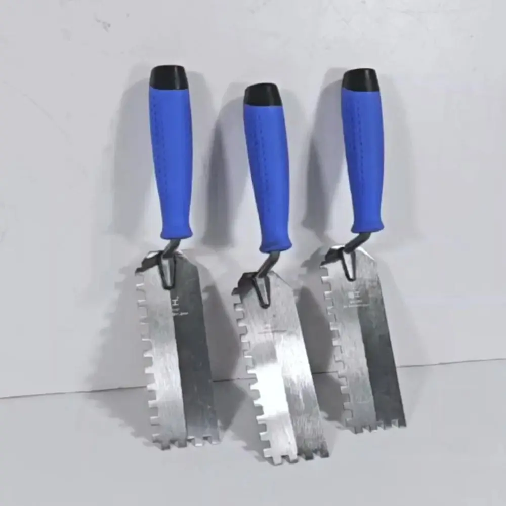 Square Tooth Trowel Tool Professional Efficient Scraping Putty Scraper Carbon Steel Anti Slip Handle Spatula Construction Tool