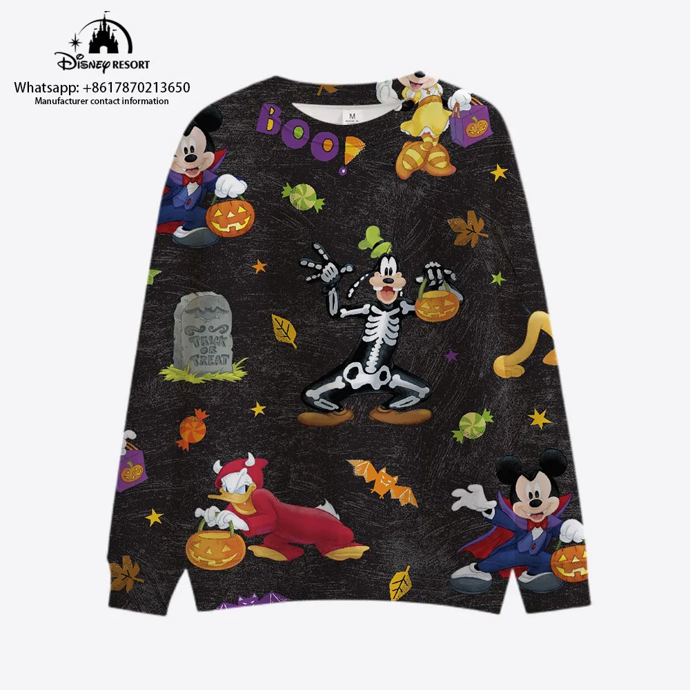 

Mickey Halloween Men's Personalized Fashion Round Neck Sweatshirt 2024 Men's Casual Comfortable Round Neck Sweatshirt