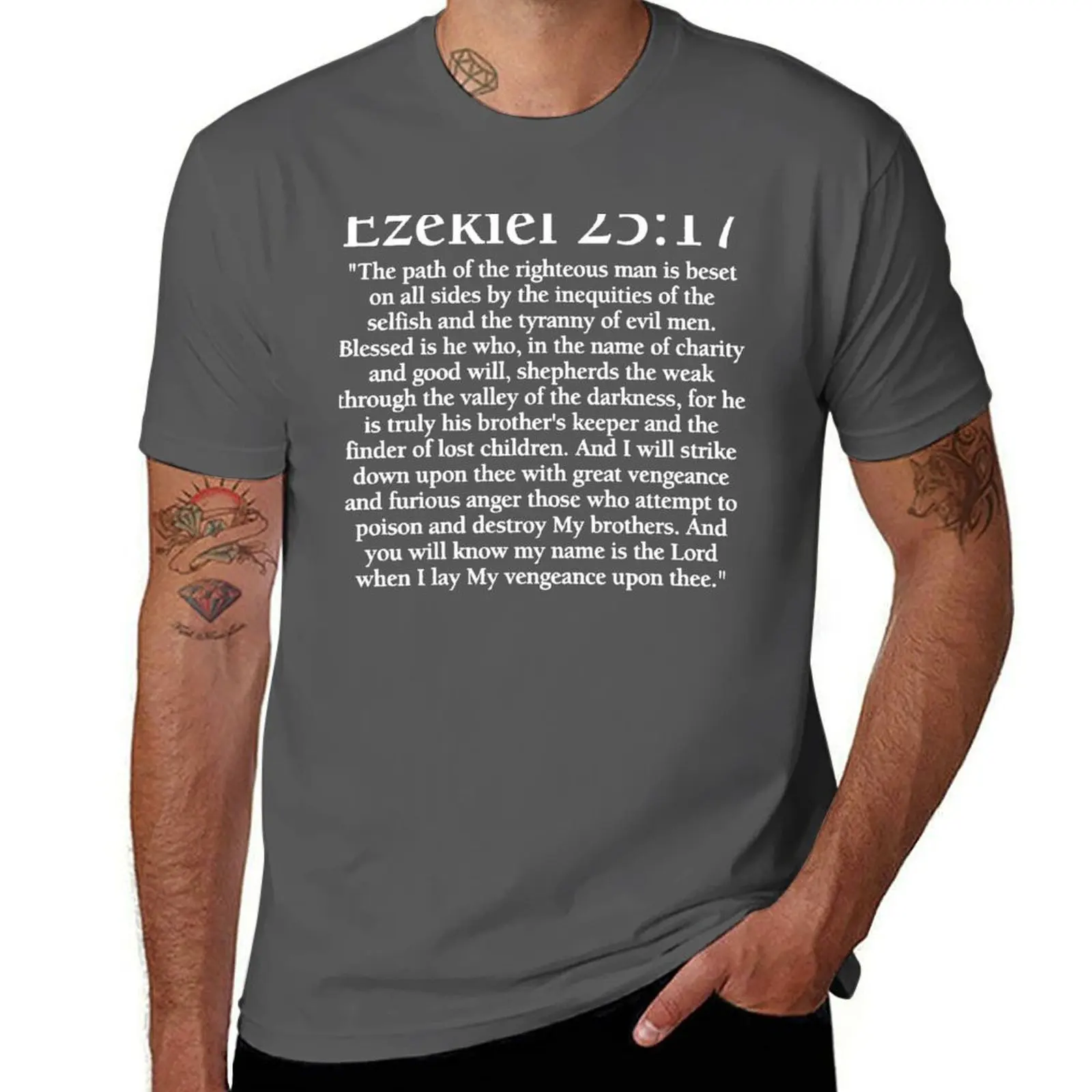 Ezekiel 2517 Full Passage T-Shirt animal prinfor boys street wear sublime plain black t shirts men