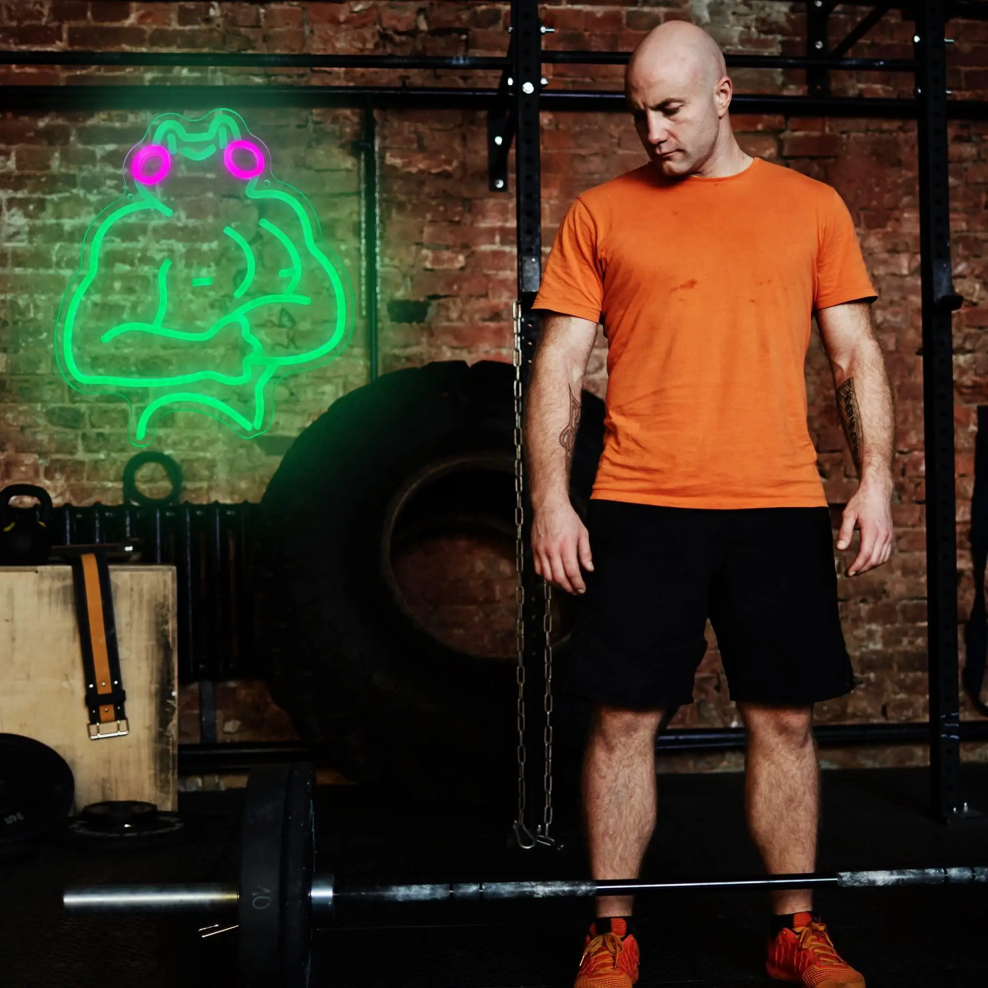 Fitness Frog Neon Sign LED Muscle Frog Neon Light Sign for Gym Room Wall Decor Motivational Workout Room Home Office Art Gift