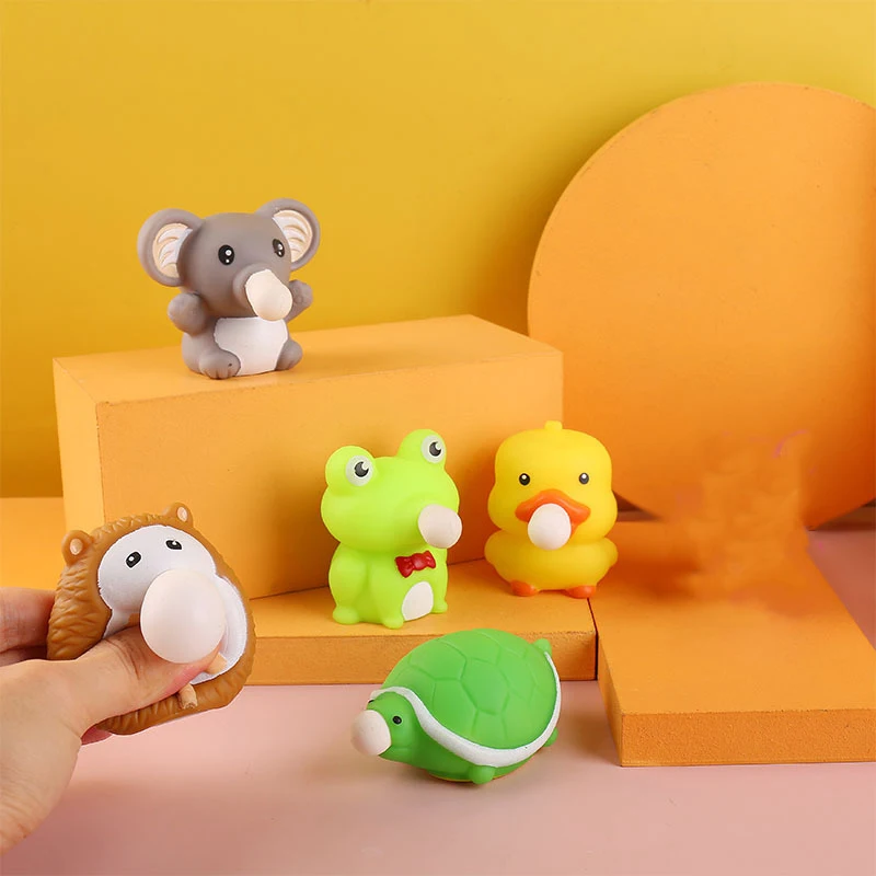 Miękka zabawka TPR Zwierzątko Śliczny Piłka Antystresowa Jeż Kaczka Ściskana Lalka Uspokajająca Zabawki Miękka Lepka Zabawka Antystresowa do Wydychania Baniek Prezent
