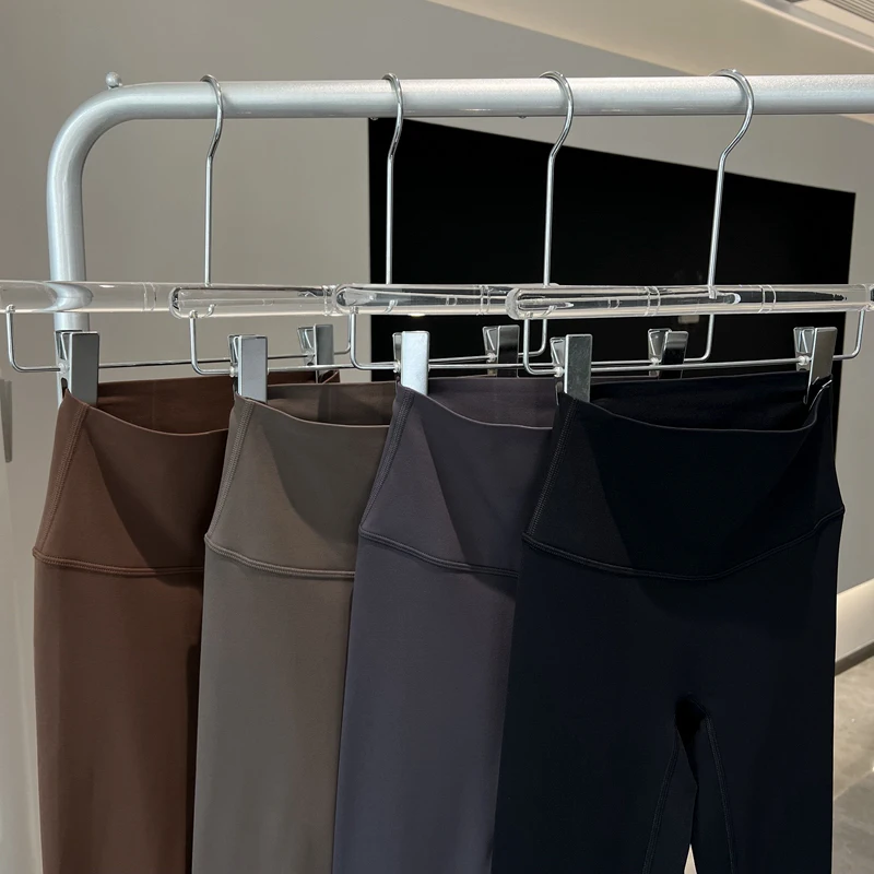 Modische Herbst-Winter-Damen-Fleece-Yogahose mit hoher Taille, Hüftlift, bequem, schmal geschnitten, für Laufen, Fitness, Freizeit und Radfahren. – Detail 2