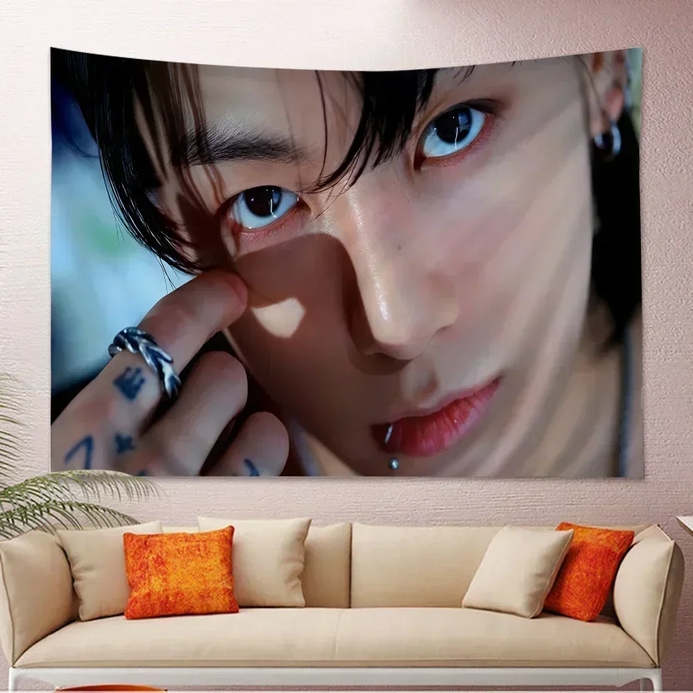 Korea E-Euphoria J-Jungkook-K-KPOP Printed Large Wall Tapestry Indian Buddha Wall Decoration Witchcraft Bohemian Hippie Wall