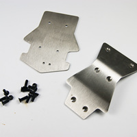 Front Rear Extra Large Stainless Steel Skid Plates Bumper Kit Protector for LOSI 5T 5ive T KM X2 Rovan LT
