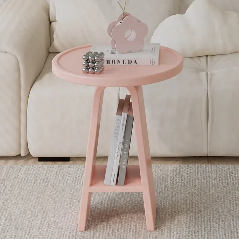 Simple And Modern Living Room Coffee Table Small Family Sofa Table Cream Wind Light Luxury Creative Small Round Table