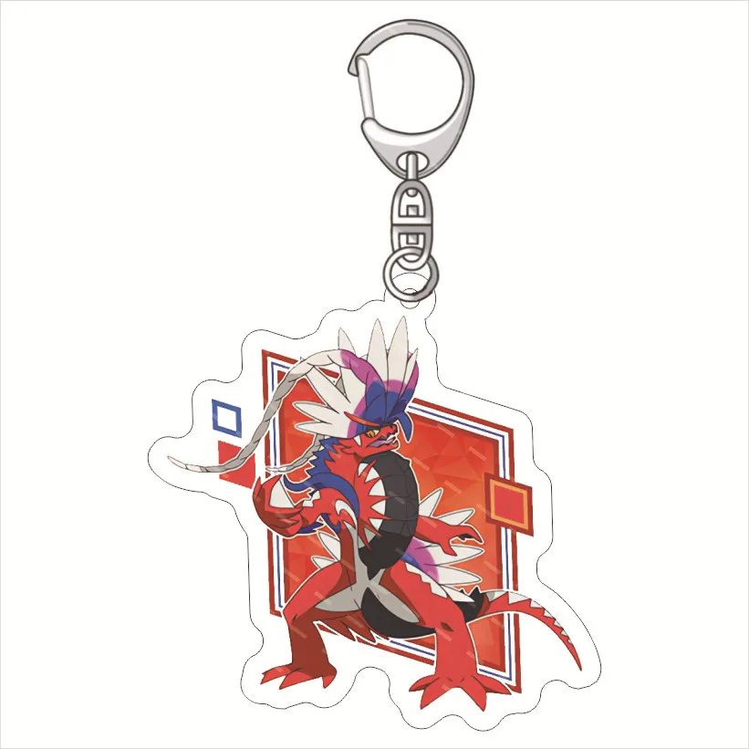 Cute Anime Pokemon Acrylic Keychains Meowscarada Koraidon Miraidon Car Keyrings Pendants Figure Kids Toys Gifts