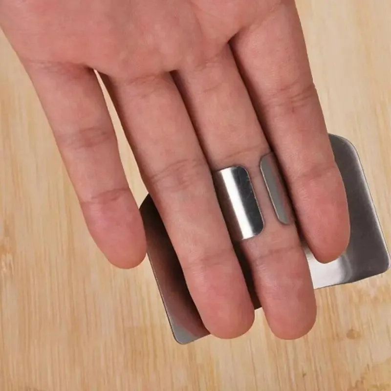Stainless Steel Vegetable Cutter with Finger Guard Kitchen Safety Tool Hand Protector for Cutting Accessories