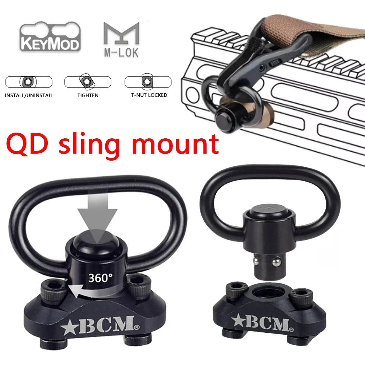 

New Tactical Rifle CNC AR15 QD Sling Mount 20mm Picatinny Rail Mount Hunting Accessories Swivel Strap Buckle Quick Ring Mount