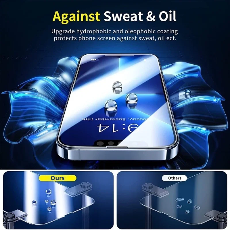 1-5 piezas de vidrio templado para iPhone 17 16 15 14 13 12 11 Pro Max X XR 12 Mini 13 Mini 8 7 6 14 Plus SE X XS XR, protector de pantalla de vidrio 5