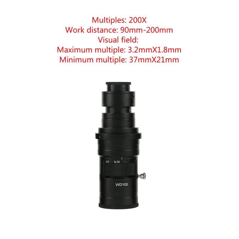 120X 130X 200X 300X 500X PCB Soldering Repair Adjustable Monocular Zoom CS C mount Lens For HDMI VGA USB Video Microscope Camera