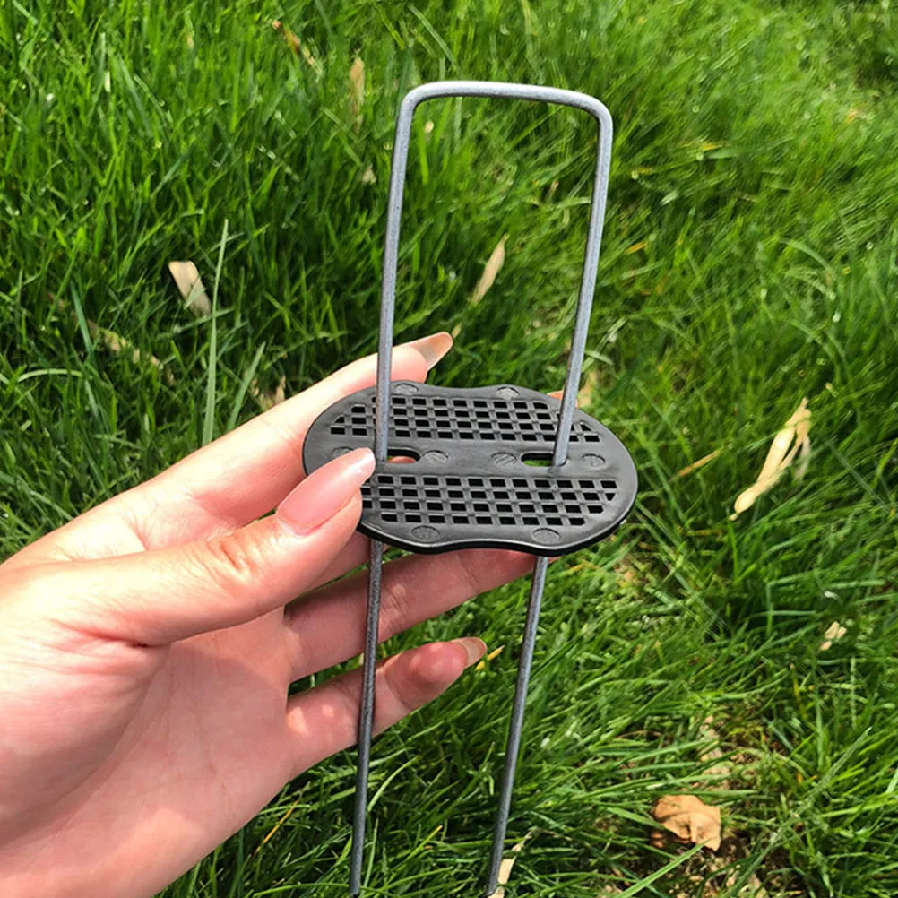 

50pcs Ground Peg Gaskets U shaped Stakes Pads Artificial Lawn Gardening Stakes Safe Durable Plastic L Nail Spacers Camping