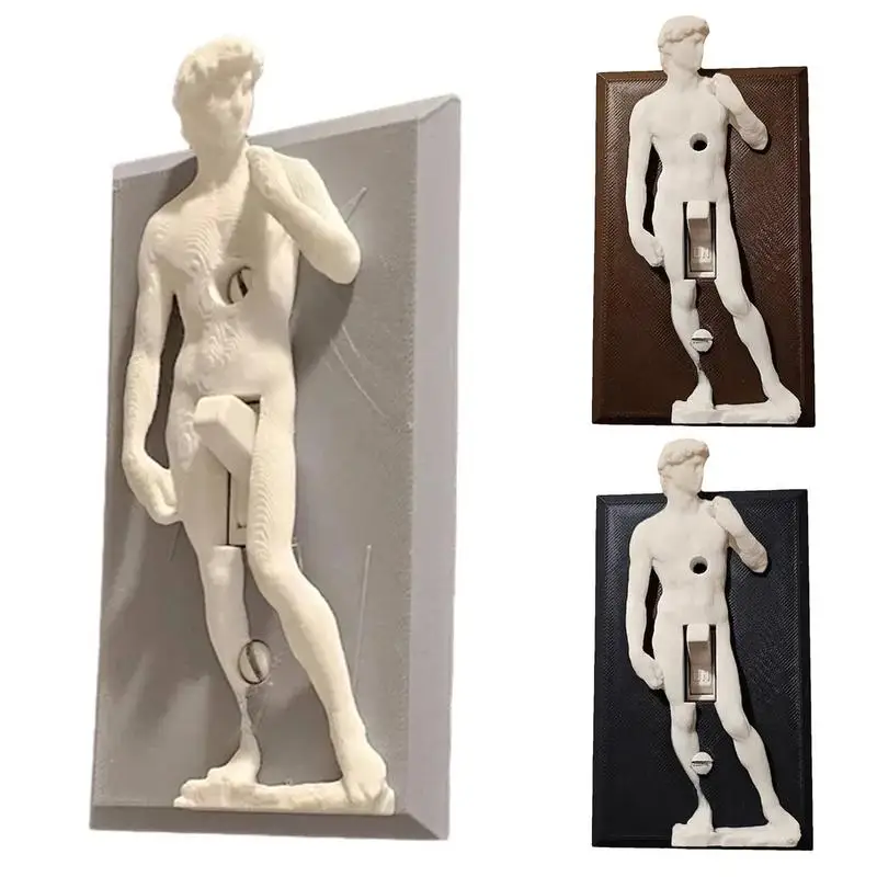 Couvercle de plaque d'interrupteur mural sculpté en 3D, couvercles de lumière décoratifs, autocollants muraux