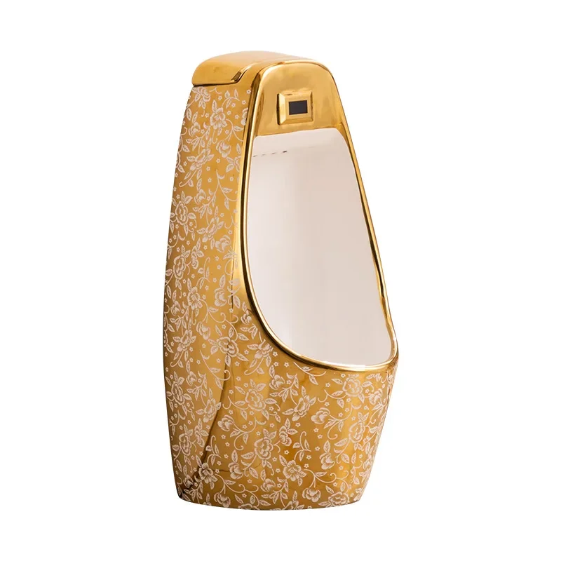 Wall-mounted intelligent sensor integrated gold urinal electroplated color urinal