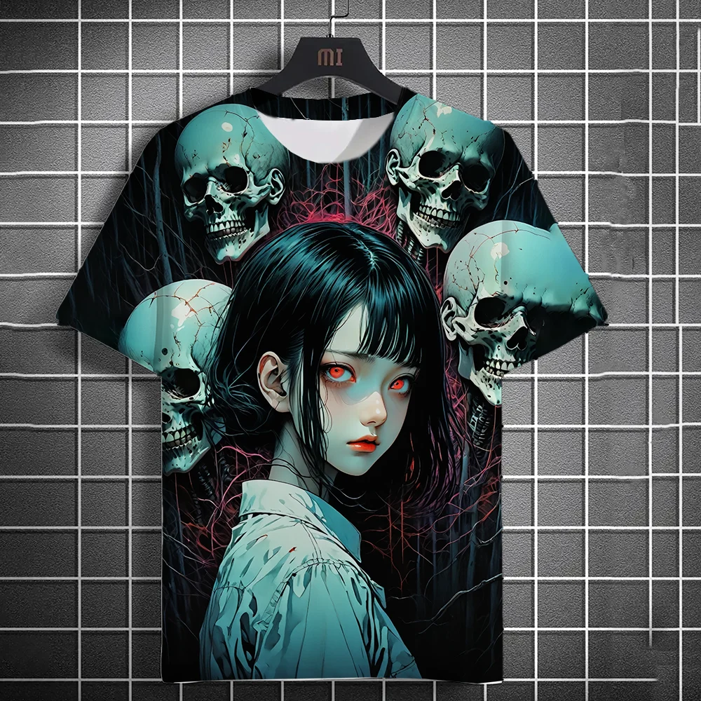 2024 New Men\'s Anime Vampire Girl Graphic T-Shirts 3D Print T Shirt Man/Women Short Sleeve Tee Fashion Kid Y2k Top Mens Clothing