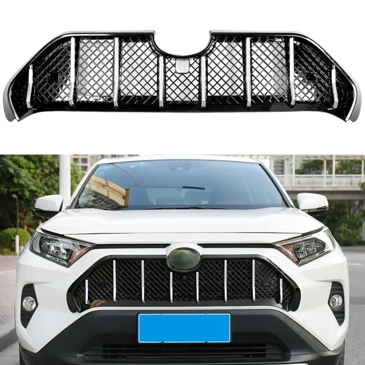 

For Toyota RAV4 2020-2024 Body Kit Car Front Bumper Grill Racing Grills Car Grille Front Grill Bumper Grills Car Accessories