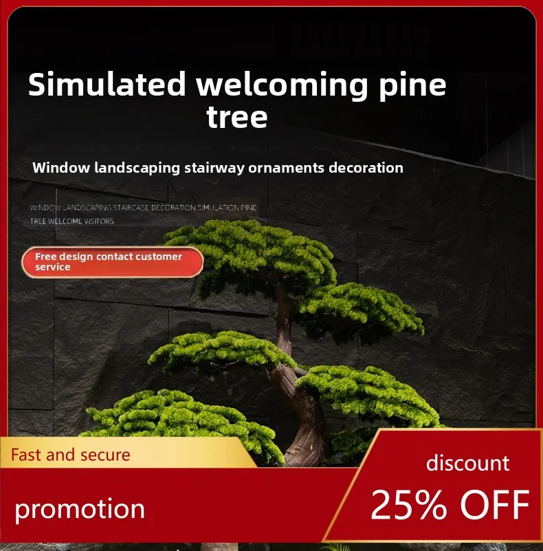 

HXL Artificial Welcoming Pine Tree Landscaping Fake Tree Indoor Green Plant Landscaping Decorative Ornament
