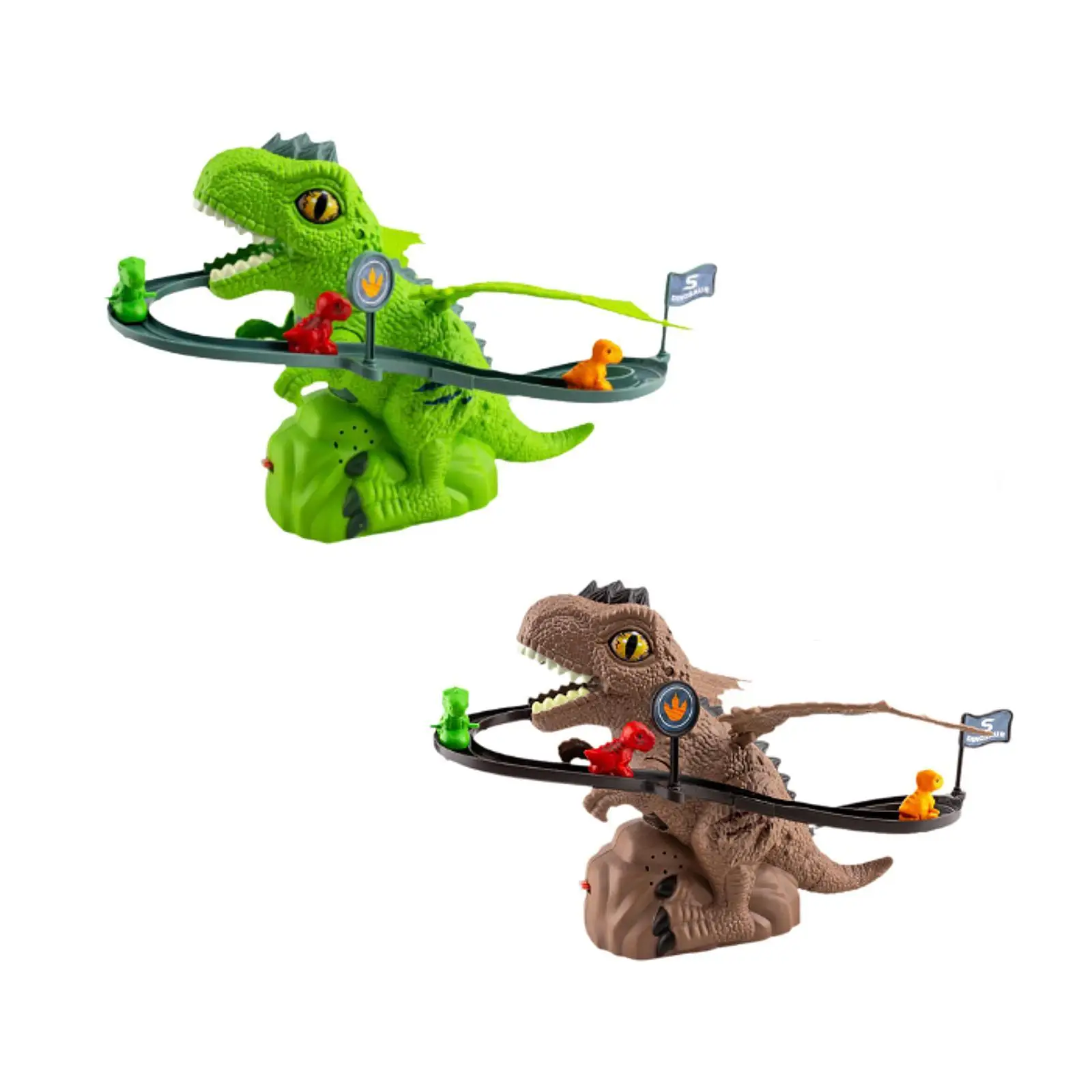 Dinosaur Race Track Toys Party Favor Puzzle Playsets Educational Toy Roller Coaster Toy with Music and Light for Baby Children