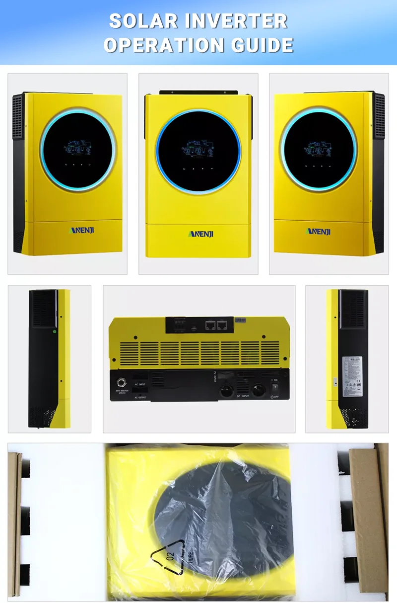 ANENJI 6KW 48V Hybrid-Solarwechselrichter, parallel schaltbar, MPPT 120A Solarladegerät, PV-Eingang 6000W 500VDC, LED-Ringlichter für Solarpanel – Detail 9