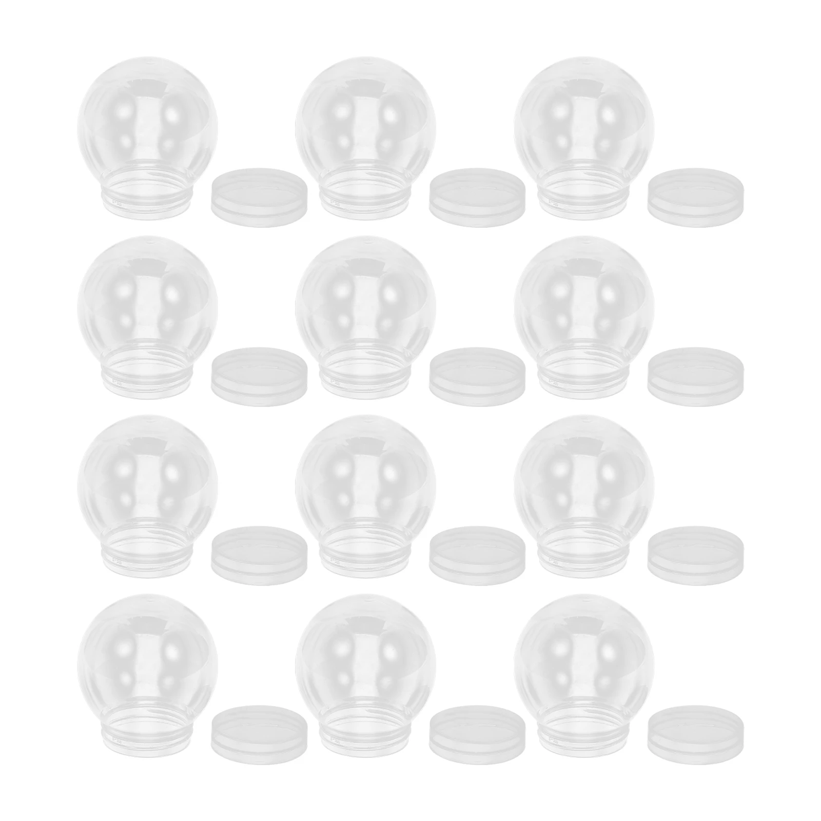

12pcs Candy Bottles Transparent Snow Globe Containers Screw Cap Crafts Party Wedding Storage Clear Plastic Photo Craft