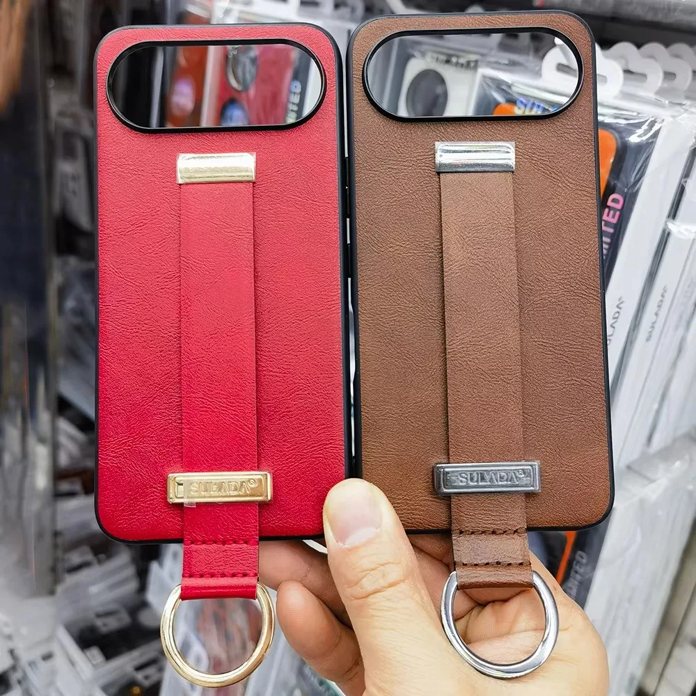 

High quality Finger Hand Grip Band Belt Strap Case For Honor 500 Pro Business PU Leather Protector Shell For Honor 500 Pro