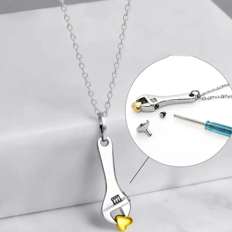  Cool Mechanical Theme Wrench Hammer Necklace Strong Stainless Steel Chain