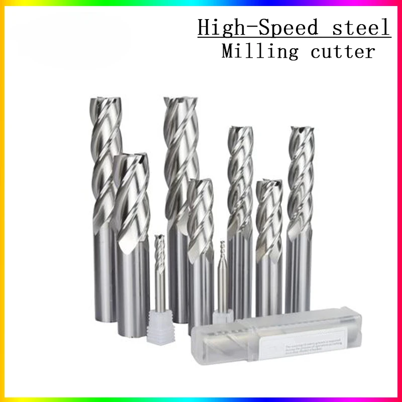 

NEW 4 slot white steel end milling cutter 1mm~20mm 4mm 6mm 8mm 12mm CNC lathe metal 4 flute milling cutter 1.5mm tool holder