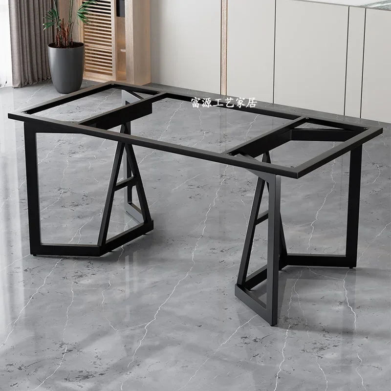 Rock slab tea table feet, creative minimalist tempered glass luxury stone large board table legs bracket