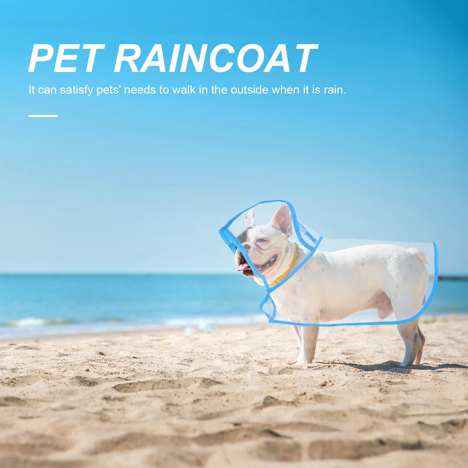 

Waterproof Transparent Pet Raincoat for Small Dogs Cats Lightweight Packable Rain Poncho with Carrying Pouch Blue Size M