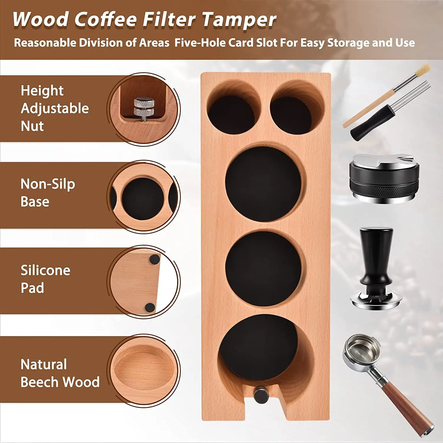 base-de-tamper-a-cafe-en-bois-avec-tapis-de-tamper-accessoire-pour-poignee-de-machine-a-cafe-et-rangement-d'ustensiles