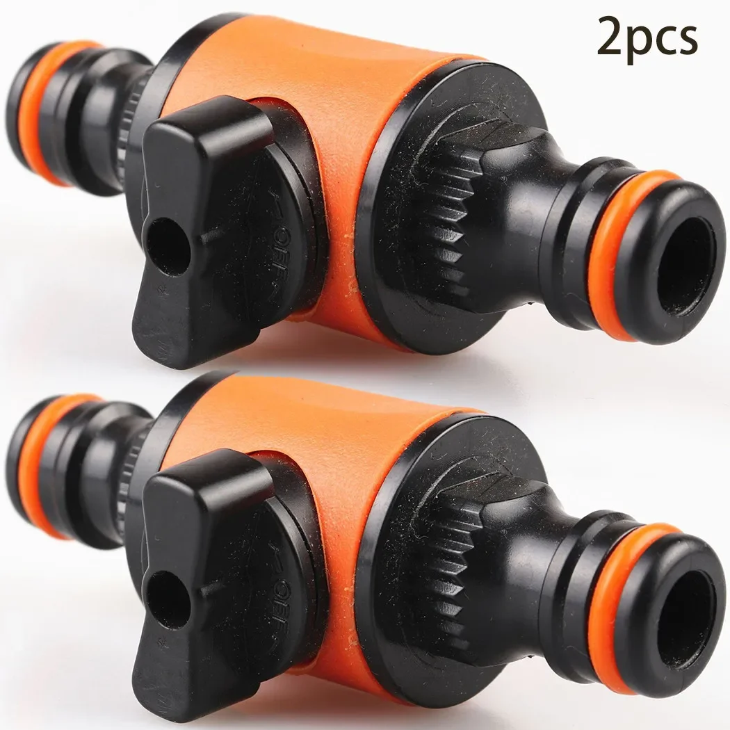 

2PC Hose Pipe Tap Shut Off Valve Connector 16mm Orange Quick Coupler Garden Water Irrigation Pipe Adaptor Garden Irrigation Tool