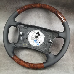 For BMW E38 E39 7 & 5 Series 1994-2003 Steering Wheel Walnut Wood Black Leather