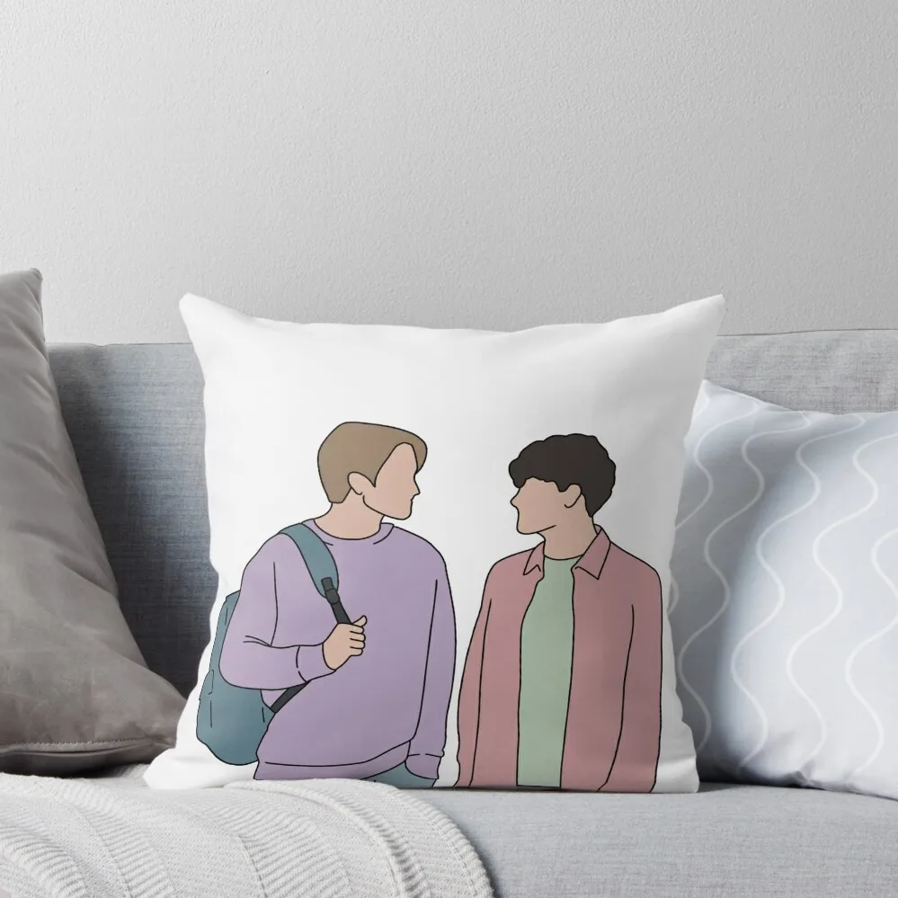

Heartstopper Nick Nelson and Charlie Spring cartoon art Throw Pillow Marble Cushion Cover Luxury Pillow Case pillow
