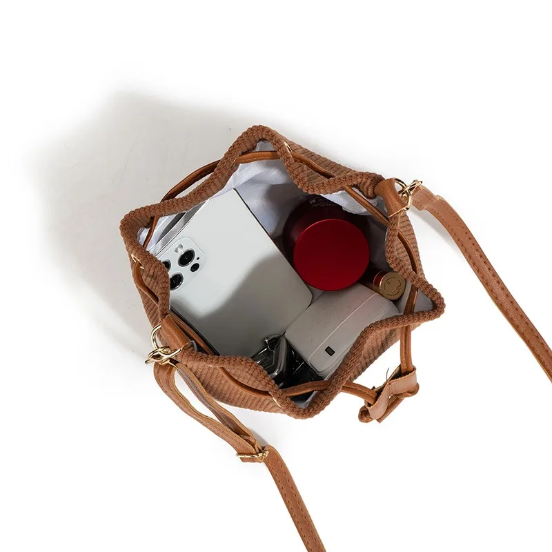 

Сумка на плечо большой вместимости, легкая сумка для поездок на работу, бархатная сумка через плечо, регулируемая сумка-ведро на шнурке для ежедневного использования