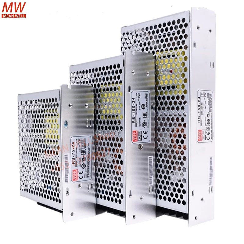 يعني جيدا 75 واط إخراج واحد تبديل تحويل التيار الكهربائي RS-75-3.3 RS-75-5 RS-75-12 RS-75-15 RS-75-24 RS-75-48 حافظة معدنية