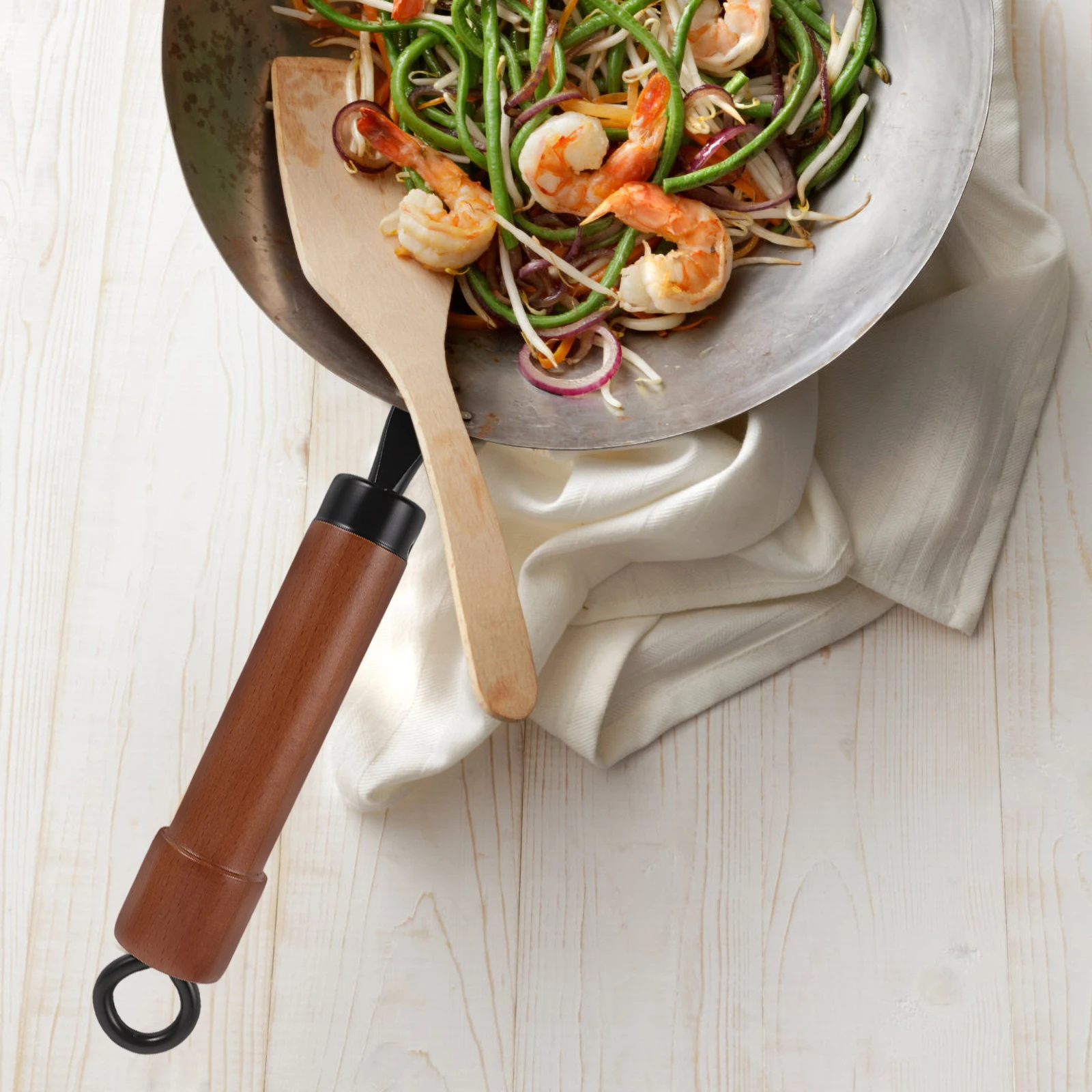 

Wood Pot Handle Replacement Solid Beech Antiscald Two Hole Frying Pan Wok Kitchen Cookware Handle Cookware Part