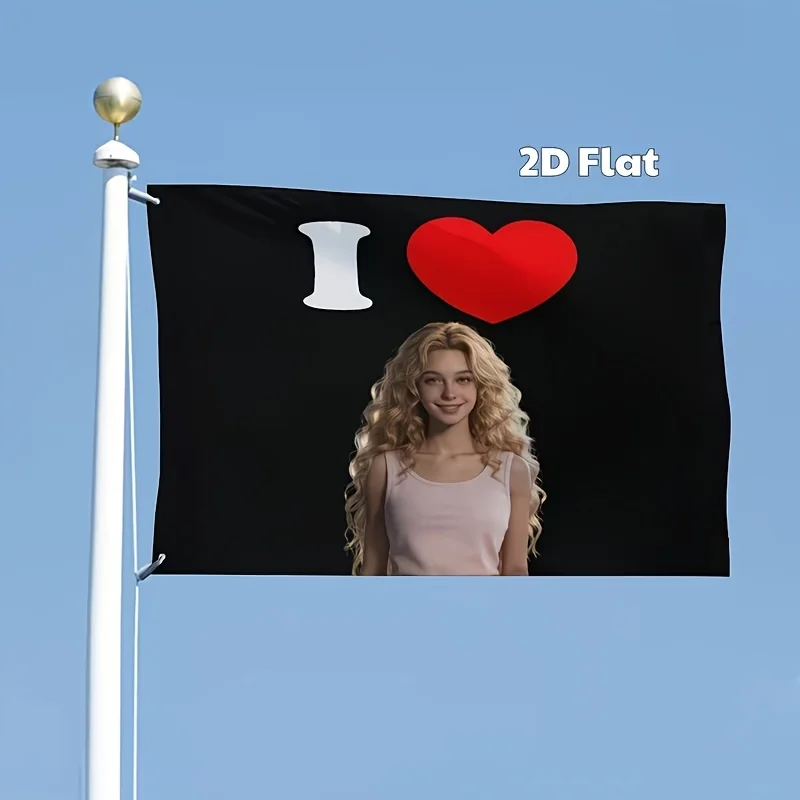 Custom Love Flags Banners, Fun Photo Custom Flags, Customizable Indoor Tapestries, Valentine's Day Gifts. Durable Polyester