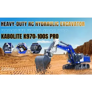 RTR Upgraded Kabolite K970 100S Pro 1/14 RC Hydraulic Excavator Metal Construction Vehicle Digger Model Smoking Unit Toy TH23387