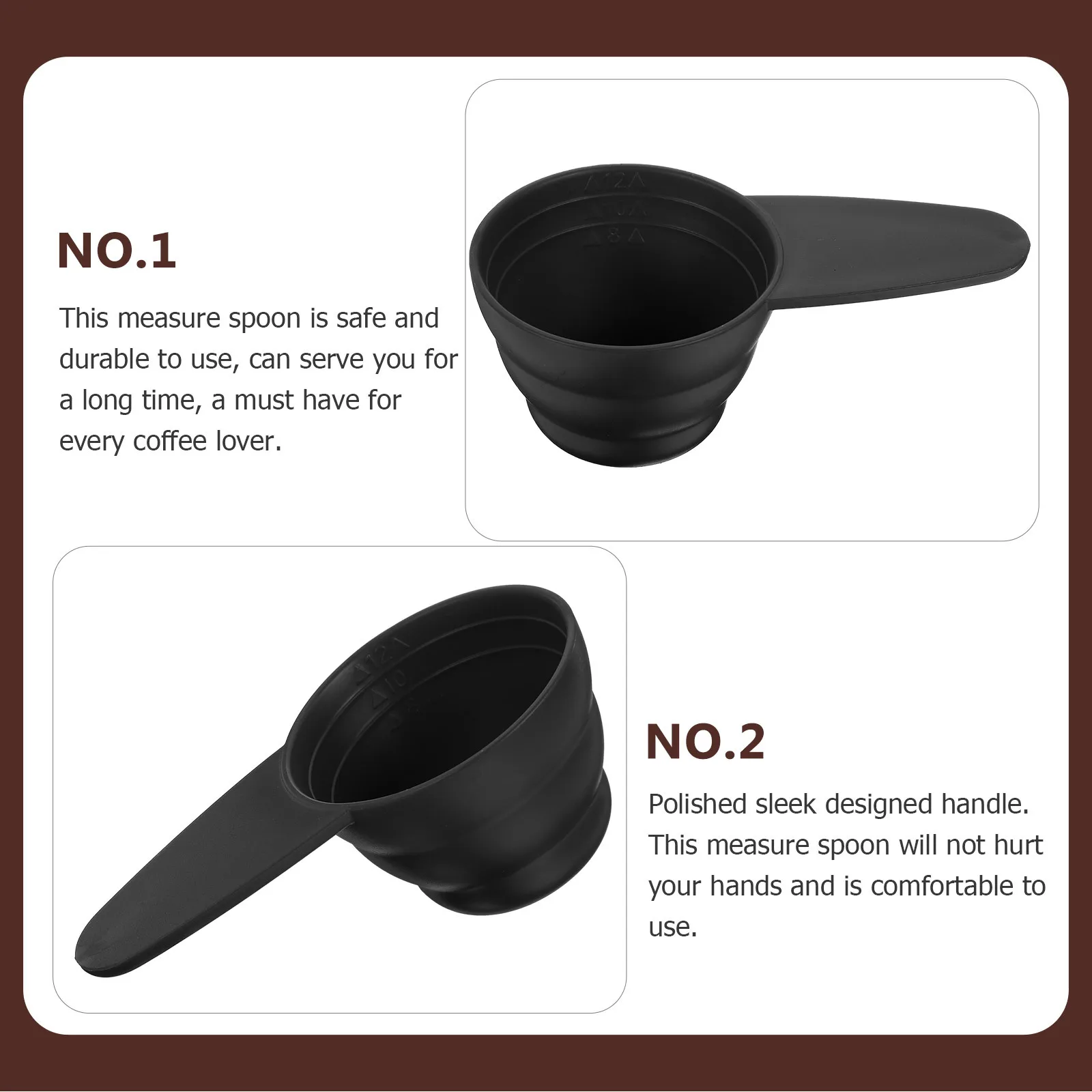 

5Pcs Measure Spoon Scale Design Short Handle Coffee Scoop Measuring Spoon Kitchen Scoop for Coffee Bean Tea Sugar Milk Powder