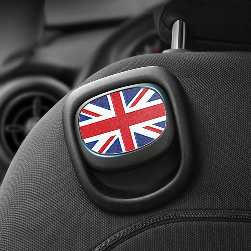 For MINI Cooper JCW F56 Leather Car Rear Seat Back Handle Decal Cover Protective Sticker Decorative Interior Accessories 2pcs