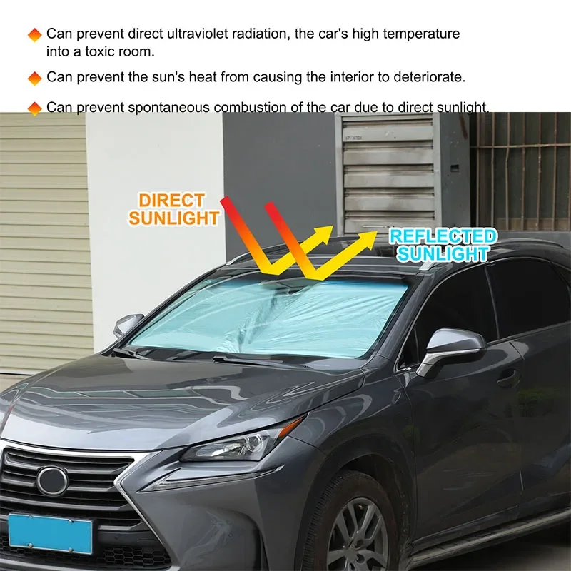 

For Lexus NX 2014-2022 Silver Tape Car Front Windshield Thermal Curtain Shading Sunscreen Car Accessories