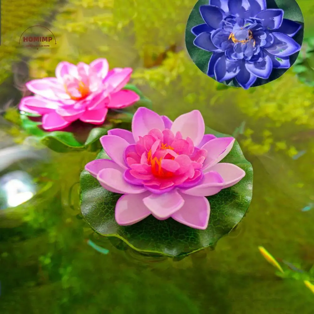 

7pcs/set Decorative 10cm Artificial Lotus Plant Realistic Lifelike Floating Lotus Random Color Lotus Flower Aquarium