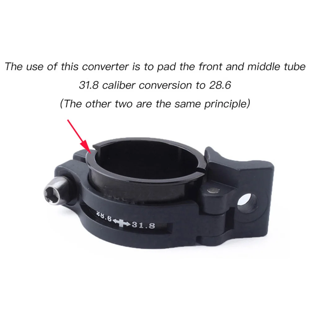 28.6 مللي متر-31.8 مللي متر الدراجة الجبهة Derailleur الرقائق محول تحويل قوي سبائك الألومنيوم تقليل فاصل #2